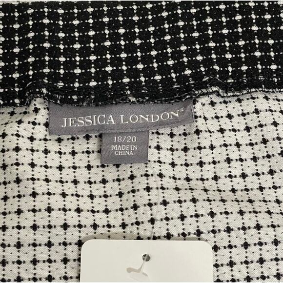 JESSICA LONDON Black and White Box Plaid Faux Wrap Skirt Size 18/20 NWT - Picture 7 of 10